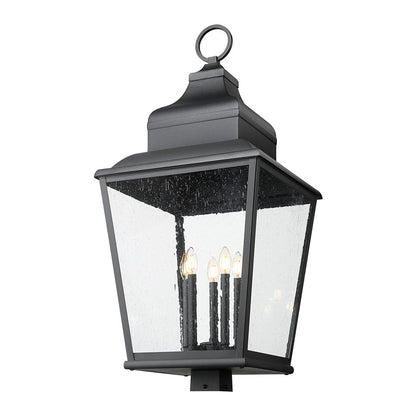 Z-Lite Raphael 5Lt 40" Outdoor Post Mount, Black/Clear Seedy