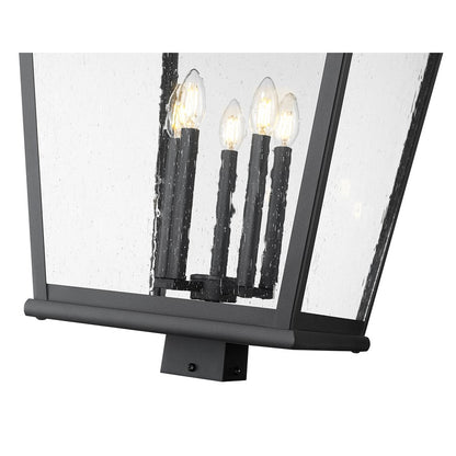 Z-Lite Raphael 5Lt 40" Outdoor Post Mount, Black/Clear Seedy