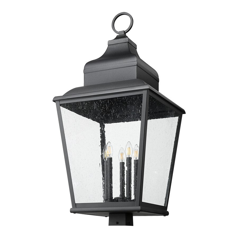 Z-Lite Raphael 5Lt 40" Outdoor Post Mount, Black/Clear Seedy