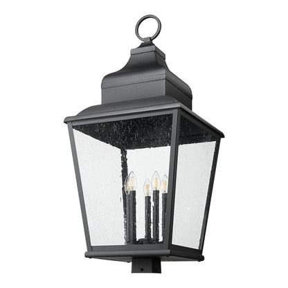 Z-Lite Raphael 5Lt 40" Outdoor Post Mount, Black/Clear Seedy