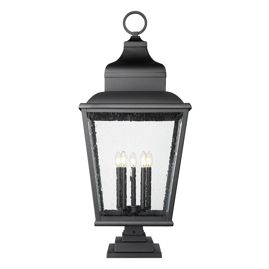 Z-Lite Raphael 5Lt 43" Outdoor Square Pier Mount, Black/Seed