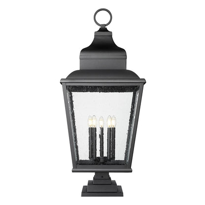 Z-Lite Raphael 5Lt 43" Outdoor Square Pier Mount, Black/Seed