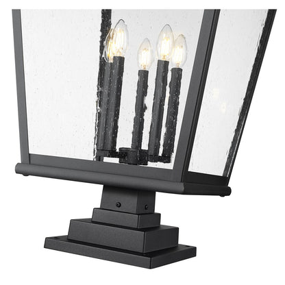 Z-Lite Raphael 5Lt 43" Outdoor Square Pier Mount, Black/Seed