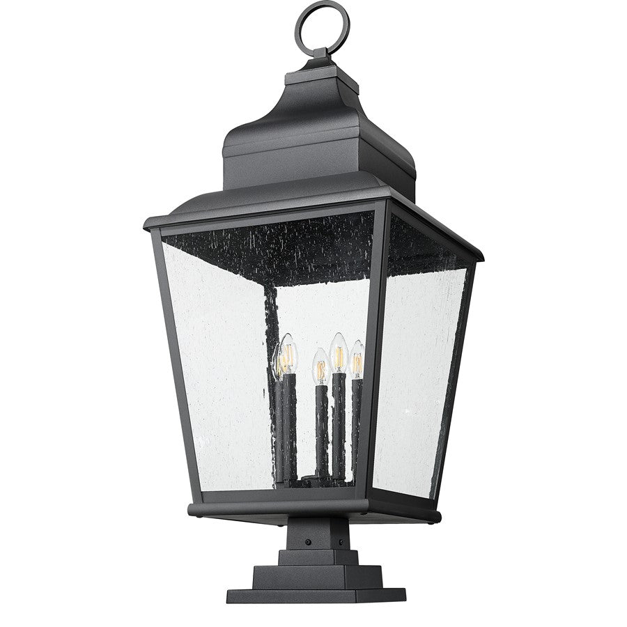 Z-Lite Raphael 5Lt 43" Outdoor Square Pier Mount, Black/Seed