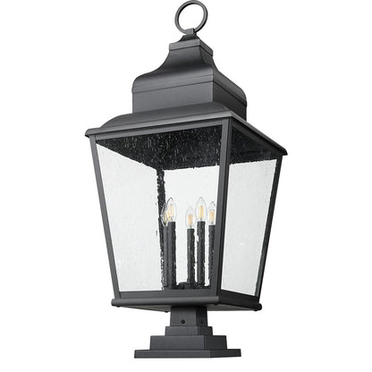 Z-Lite Raphael 5Lt 43" Outdoor Square Pier Mount, Black/Seed