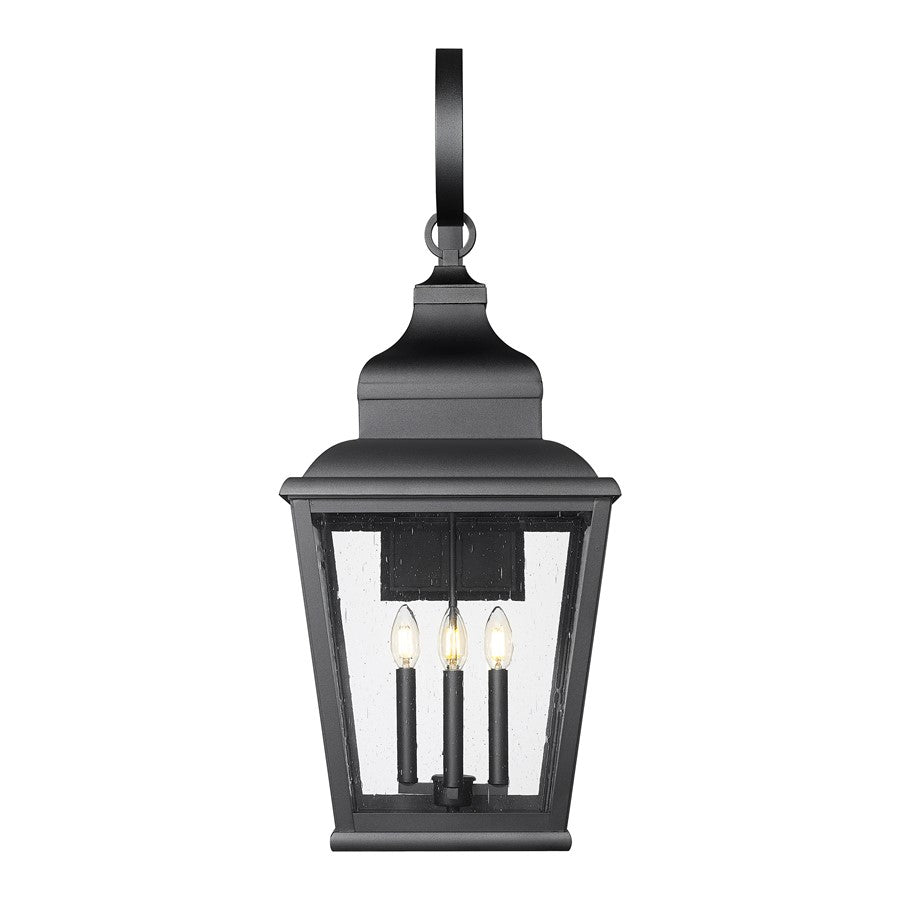 Z-Lite Raphael 4 Light Outdoor Wall Light, Sand Black/Clear Seedy