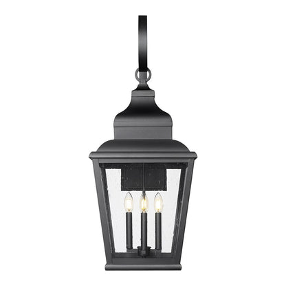 Z-Lite Raphael 4 Light Outdoor Wall Light, Sand Black/Clear Seedy