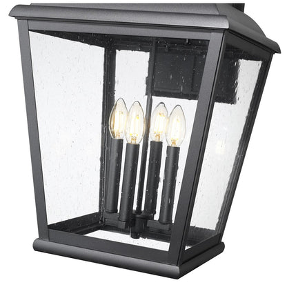 Z-Lite Raphael 4 Light Outdoor Wall Light, Sand Black/Clear Seedy