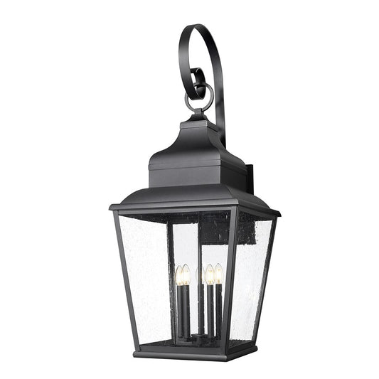 Z-Lite Raphael 5 Light Outdoor Wall Light, Sand Black/Clear Seedy - 5029XXL-BK
