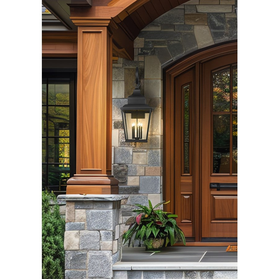 Z-Lite Raphael 5 Light Outdoor Wall Light, Sand Black/Clear Seedy