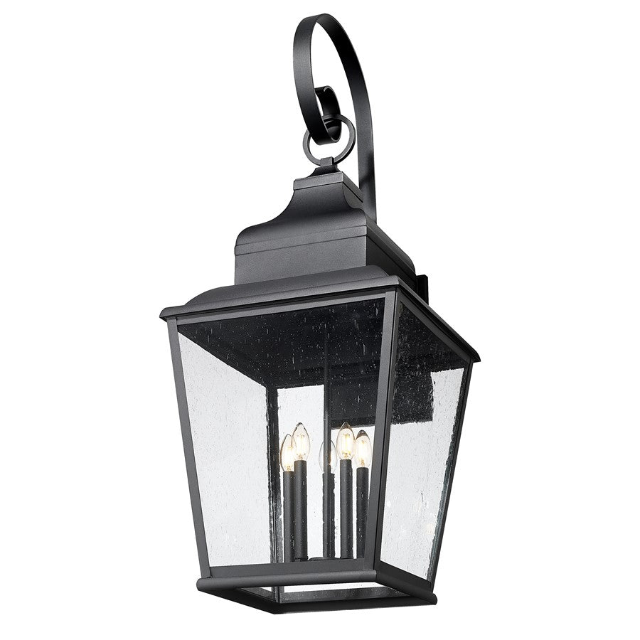 Z-Lite Raphael 5 Light Outdoor Wall Light, Sand Black/Clear Seedy