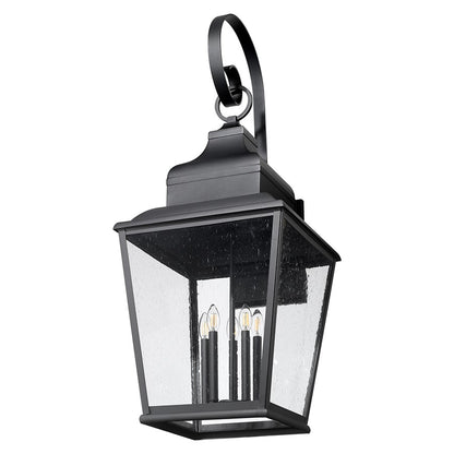 Z-Lite Raphael 5 Light Outdoor Wall Light, Sand Black/Clear Seedy