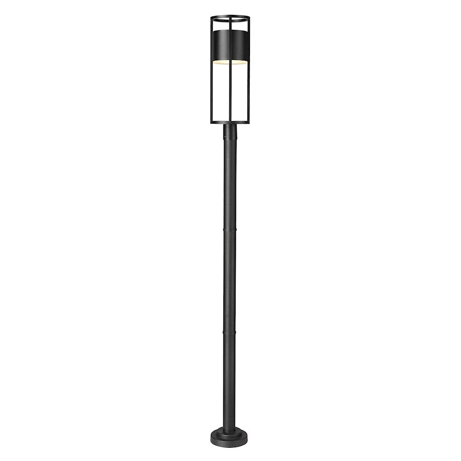 Z-Lite Luca 1 Light 9.25" Outdoor Post Mount, Black/Etched