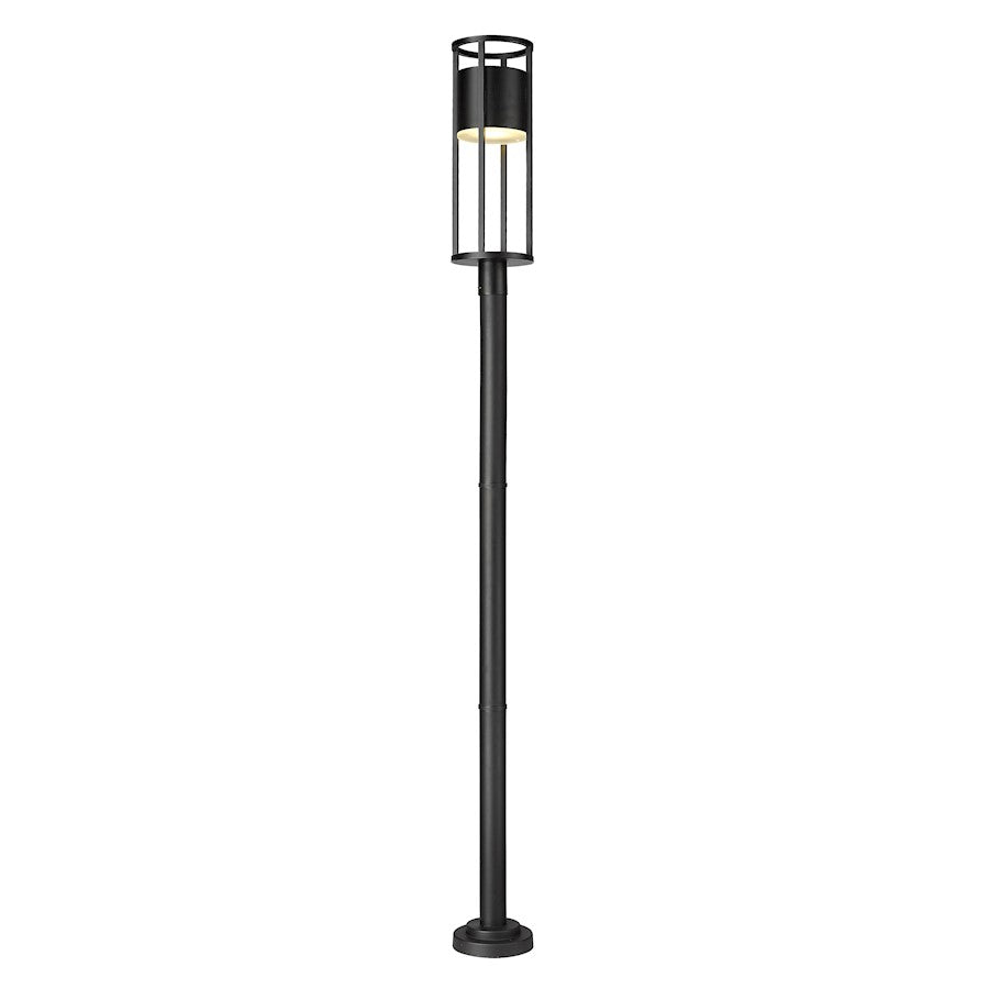 Z-Lite Luca 1 Light 9.25" Outdoor Post Mount, Black/Etched