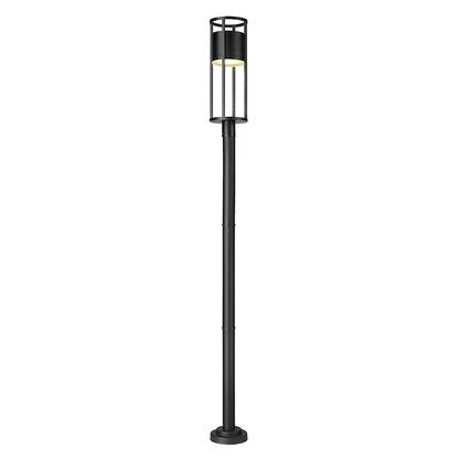 Z-Lite Luca 1 Light 9.25" Outdoor Post Mount, Black/Etched