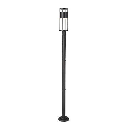 Z-Lite Luca 1 Light 9" Outdoor Post Mount, Black/Etched - 517PHM-567P-BK-LED