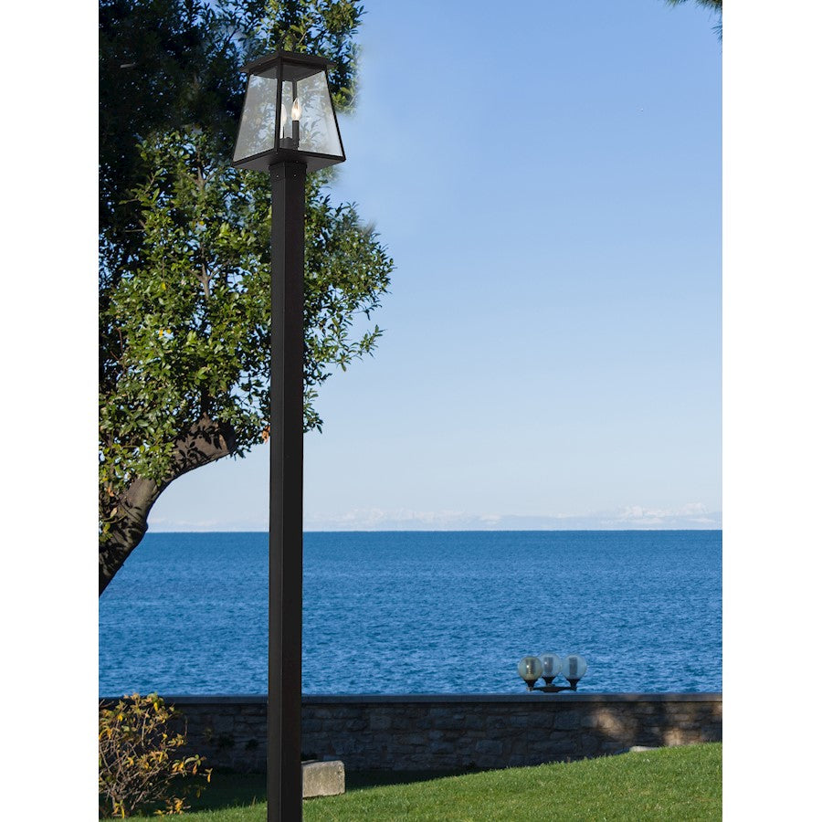 Z-Lite Broughton 4Lt 12.5" Outdoor Post/Square, Black/Beveled