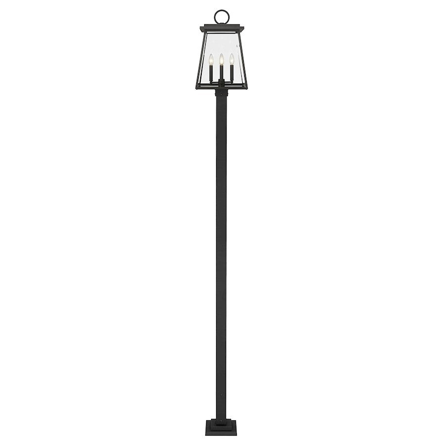 Z-Lite Broughton 4Lt 12.5" Outdoor Post/Square, Black/Beveled