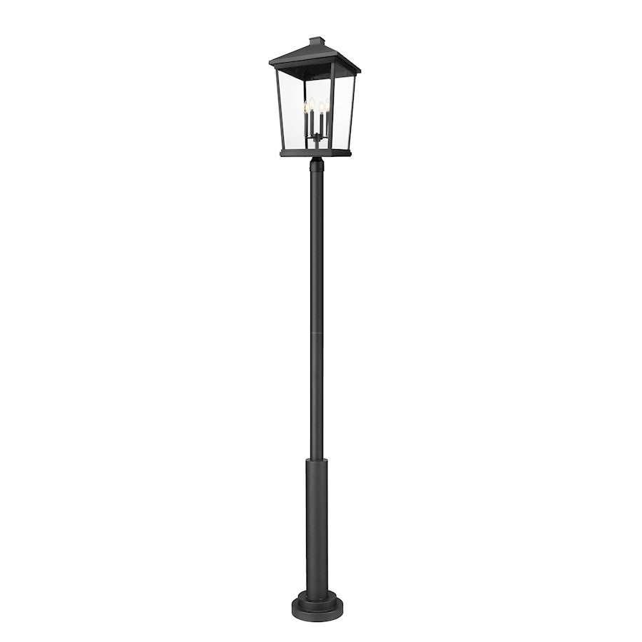 Z-Lite Beacon 4Lt 16" Outdoor Post Mount, Black/Beveled - 568PHXXLR-5010P-BK