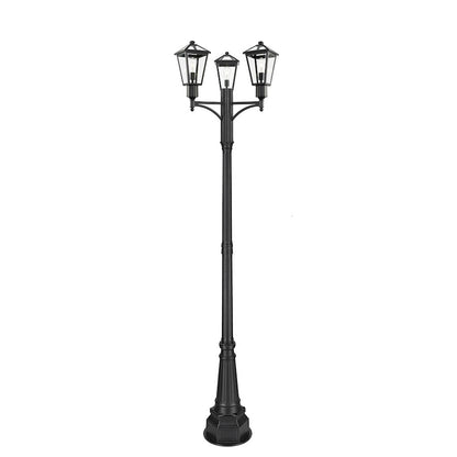 Z-Lite Talbot 3Lt 27.5" Outdoor Post Mount, Black/Beveled