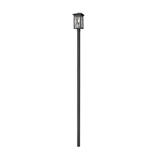 Z-Lite Brookside 1Lt 9.5" Outdoor Post Mount, Black/Seedy - 583PHBR-5009P120-BK