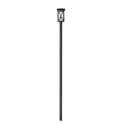 Z-Lite Brookside 1Lt 9.5" Outdoor Post Mount, Black/Seedy