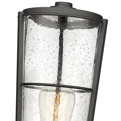 Z-Lite Helix 1 Lt Outdoor Post Mount Fixture, Black/Clear Seedy