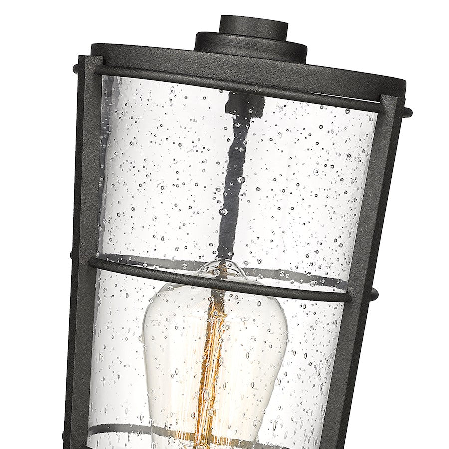 Z-Lite Helix 1 Lt Outdoor Post Mount Fixture, Black/Clear Seedy