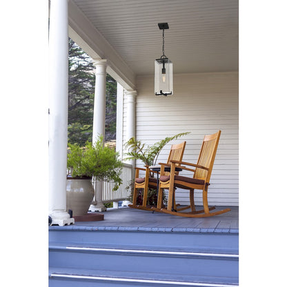 Z-Lite Sana 1 Light Outdoor Chain Mount Ceiling, Black/Seedy