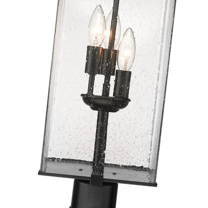 Z-Lite Sana 3 Light 26.5" Outdoor Post Mount, Black/Seedy