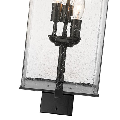 Z-Lite Sana 3 Light Outdoor Post Mount, Black/Seedy