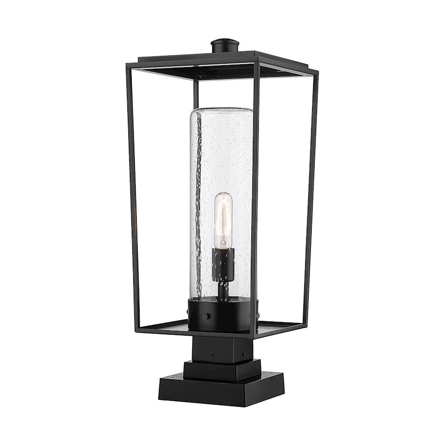 Z-Lite Sheridan 1 Light Outdoor Pier Mount, Black/WH