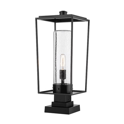 Z-Lite Sheridan 1 Light Outdoor Pier Mount, Black/WH