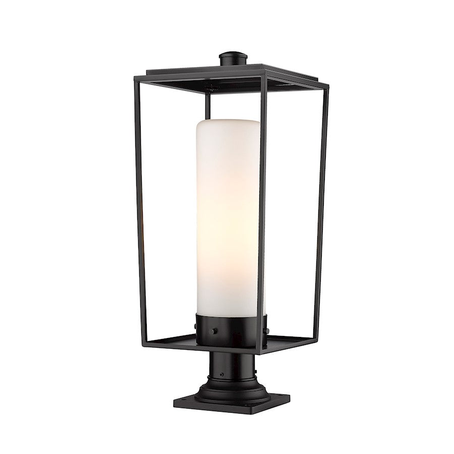 Z-Lite Sheridan 1 Light Outdoor Pier Mount, Black/WH