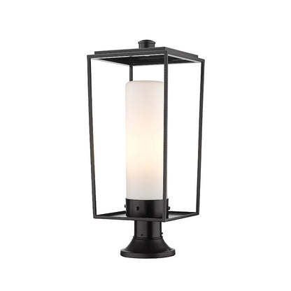 Z-Lite Sheridan 1 Light Outdoor Pier Mount, Black/WH