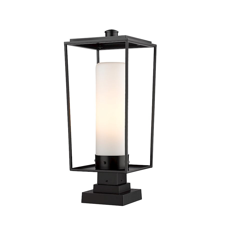 Z-Lite Sheridan 1 Light Outdoor Pier Mount, Black/WH