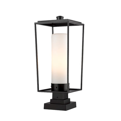Z-Lite Sheridan 1 Light Outdoor Pier Mount, Black/WH