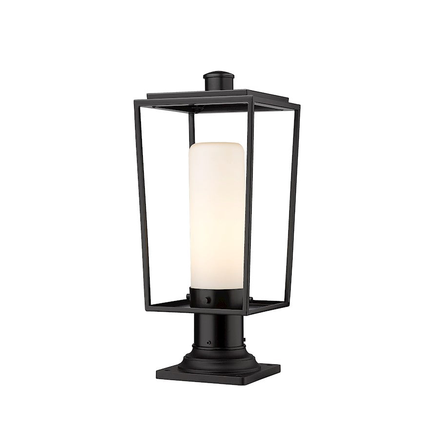 Z-Lite Sheridan 1 Light Outdoor Pier Mount, Black/WH