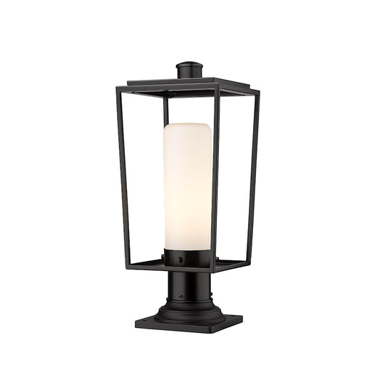 Z-Lite Sheridan 1 Light Outdoor Pier Mount, Black/WH