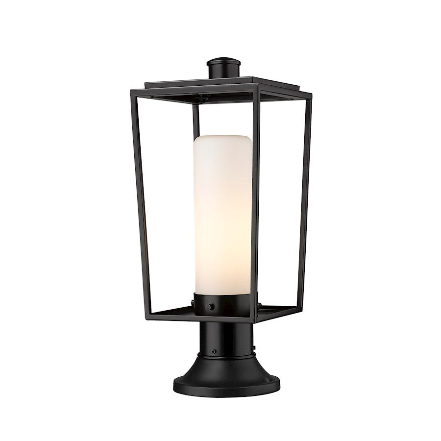 Z-Lite Sheridan 1 Light Outdoor Pier Mount, Black/WH