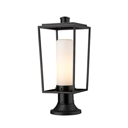 Z-Lite Sheridan 1 Light Outdoor Pier Mount, Black/WH