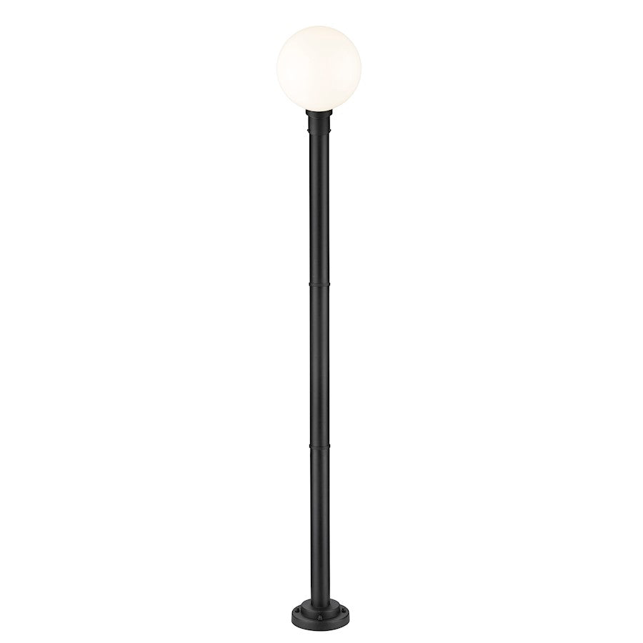 Z-Lite Laurent 1 Light 12" Outdoor Post Mount, Black/Opal