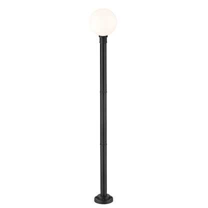 Z-Lite Laurent 1 Light 12" Outdoor Post Mount, Black/Opal