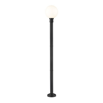 Z-Lite Laurent 1 Light 12" Outdoor Post Mount, Black/Opal