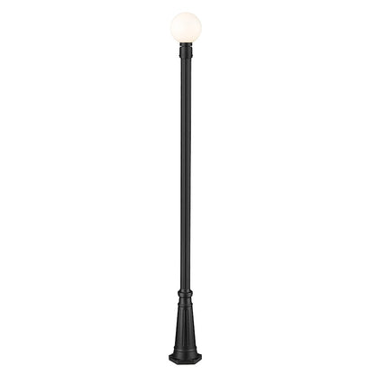 Z-Lite Laurent 1 Light 10" Outdoor Post Mount, Black/Opal - 597PHM-519P-BK