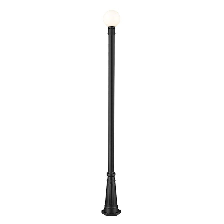 Z-Lite Laurent 1 Light 10" Outdoor Post Mount, Black/Opal