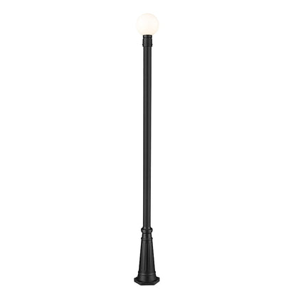 Z-Lite Laurent 1 Light 10" Outdoor Post Mount, Black/Opal