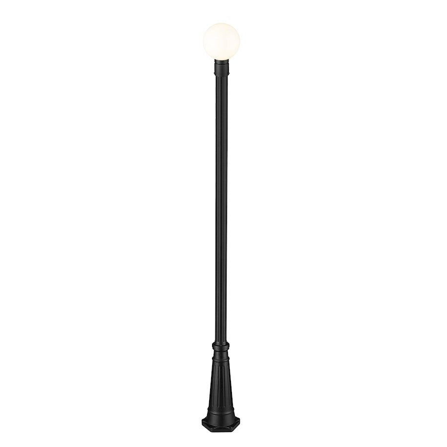 Z-Lite Laurent 1 Light 10" Outdoor Post Mount, Black/Opal