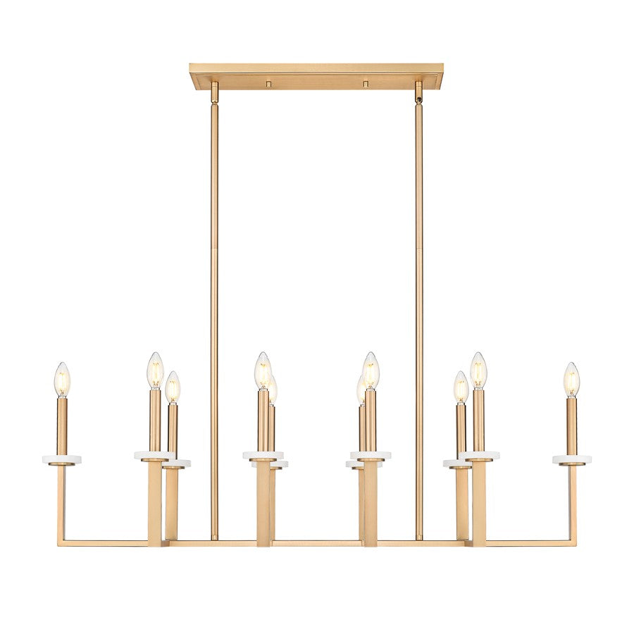 Z-Lite Gaultier 10 Light Linear Chandelier, Mordern Gold