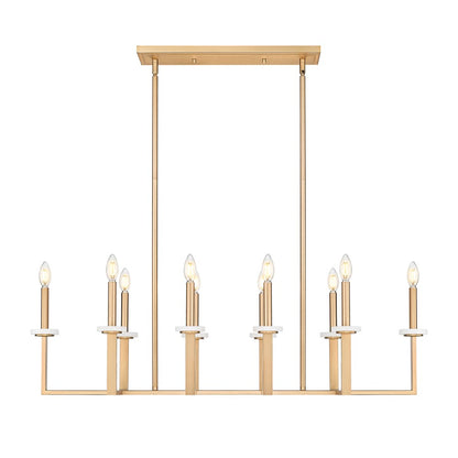 Z-Lite Gaultier 10 Light Linear Chandelier, Mordern Gold